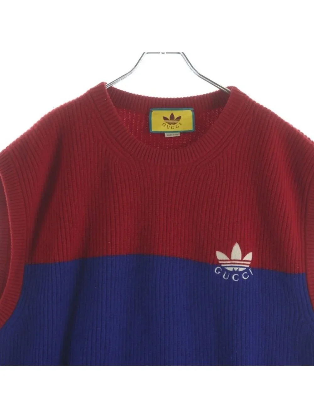 Gucci Adidas Logo Knit Vest Red Blue